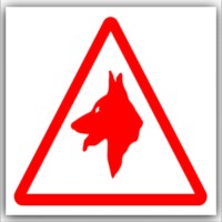 6 x Guard Dogs Logo Design-Red on White,External Self Adhesive Warning Stickers-Security Signs 